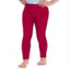Jhaoyu Kids Girls Athletic Leggings High Waist Stretch Ballet Dance Tights Fitness Running Gym Yoga Sports Pants Burgundy 12 Years view 3