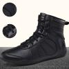 Zivopah Wrestling Shoes for Men Lightweight Breathable Training Shoe Leather Boxing Shoes for Adults Black view 4