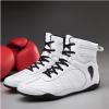 Zivopah Wrestling Shoes for Men Lightweight Breathable Training Shoe Leather Boxing Shoes for Adults White view 3