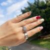 18k White Gold Plated Wedding Ring Sets for Him and Her Women Men Titanium Stainless Steel Bands 2Ct Cz Couple Rings Size 14&5 view 3