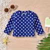 HINTINA Infant Baby Girl Long Sleeve American Flag 2 Piece Memorial Day Swimsuit 4th Fourth of July Bathing Suit July 4th Independence Day Swimwear Beach Wear with Hat 0-3 Months view 2
