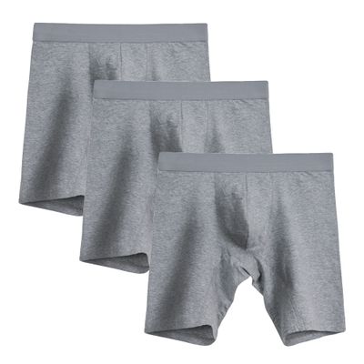 5 Pack Men'S Breathable Boxer Briefs Multipack Cotton Classics Underwear Moisture-Wicking Boxer Brief For Men (Grey-3PC,5XL)