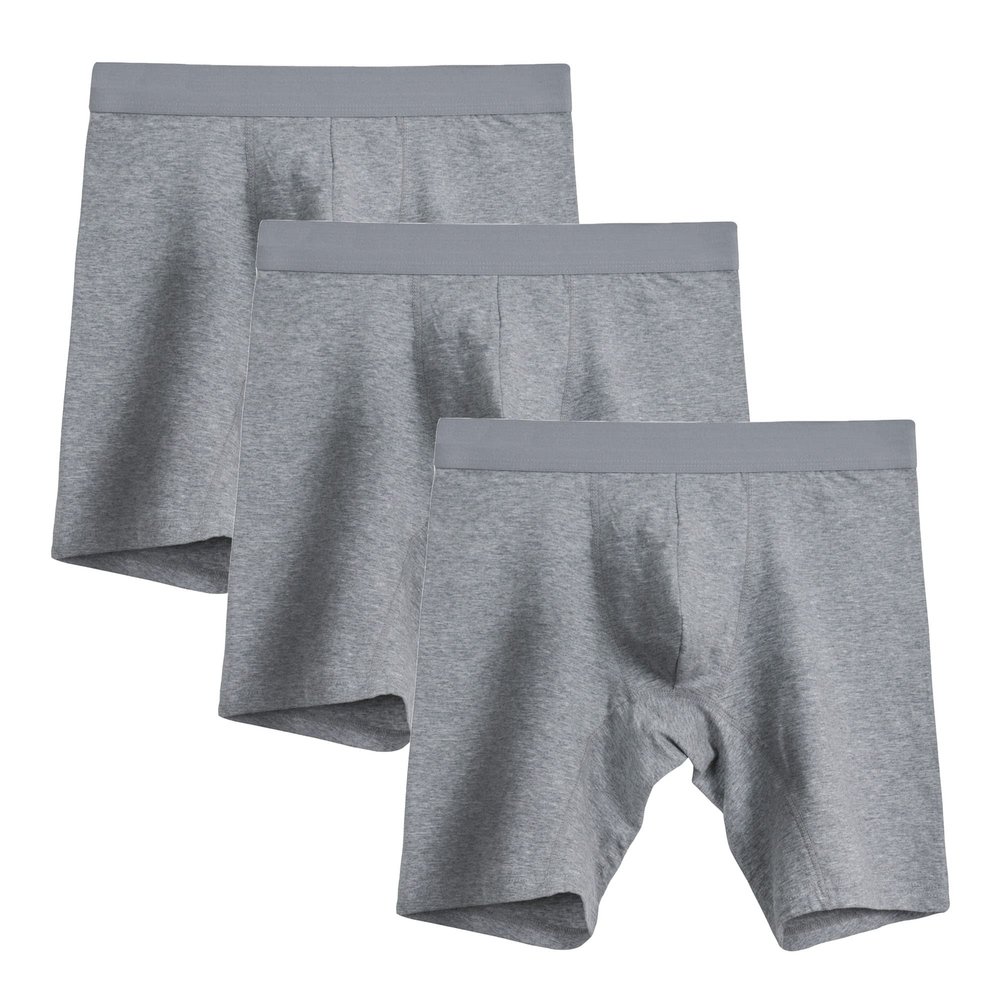 5 Pack Men'S Breathable Boxer Briefs Multipack Cotton Classics Underwear Moisture-Wicking Boxer Brief For Men (Grey-3PC,5XL)