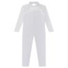 YiZYiF Kids Girls Rhinestone Full Body Long Sleeve Gymnastics Leotard Figure Ice Skating Competition Unitard Jumpsuit White 12 Years view 3