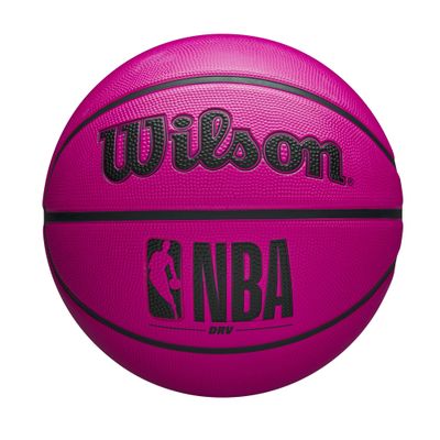 WILSON NBA DRV Outdoor Basketball with Pump - Pink, Size 7-29.5"