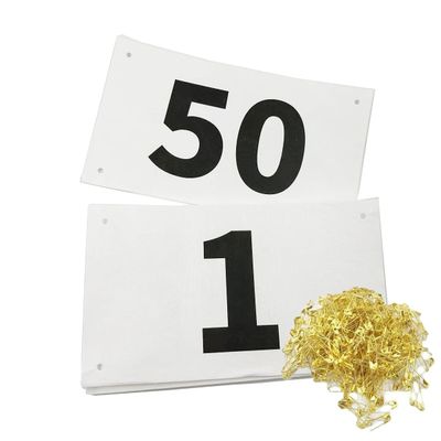 Kayiete 1-50 Running Race Bibs Large Numbers with Safety Pins for Marathon Race Events- Tyvek Tearproof Waterproof