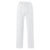 GOKKILRW Mens Casual Linen Pants Loose Fit Straight-Leg Elastic Drawstring Waist Summer Beach Yoga Long Trousers with Pockets(White,X-Large) view 3