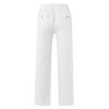 GOKKILRW Mens Casual Linen Pants Loose Fit Straight-Leg Elastic Drawstring Waist Summer Beach Yoga Long Trousers with Pockets(White,X-Large) view 4