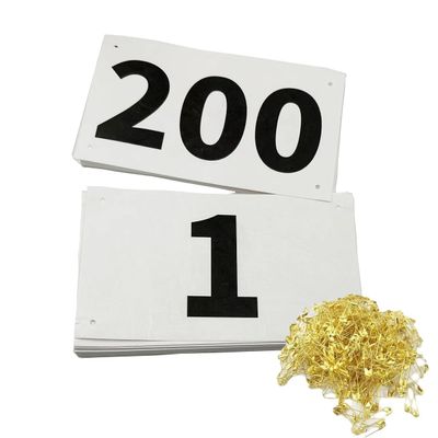 Kayiete 1-200 Running Race Bibs Large Numbers with Safety Pins for Marathon Race Events- Tyvek Tearproof Waterproof