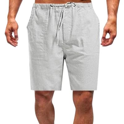 GOKKILRW Shorts for Men Casual Summer Workout Bermuda Shorts Elastic Waist Drawstring Lightweight Hiking Beach Shorts(Grey,4X-Large)