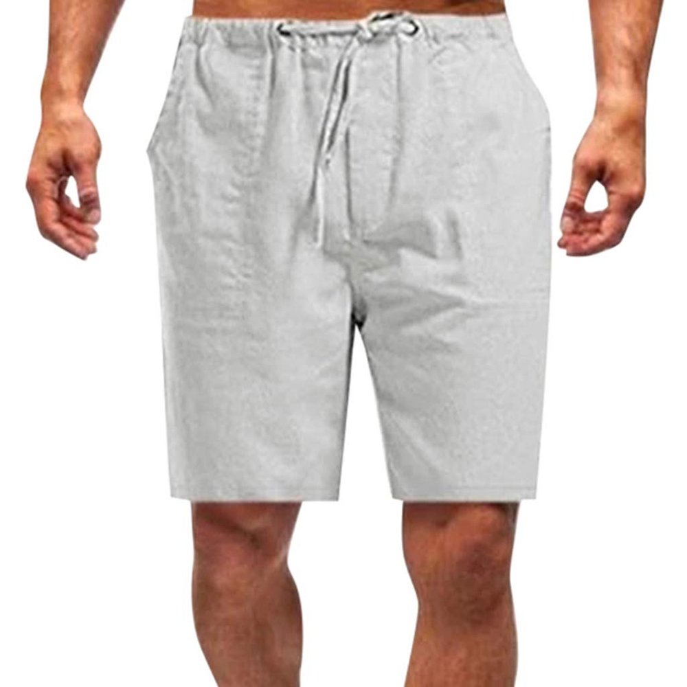 GOKKILRW Shorts for Men Casual Summer Workout Bermuda Shorts Elastic Waist Drawstring Lightweight Hiking Beach Shorts(Grey,4X-Large)