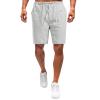 GOKKILRW Shorts for Men Casual Summer Workout Bermuda Shorts Elastic Waist Drawstring Lightweight Hiking Beach Shorts(Grey,4X-Large) view 2