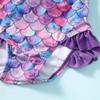 LYSMuch Toddler Baby Girl Swimsuit 2-Piece Bikini Swimsuit Tassel Lacing18-24 Months Pink Purple view 2