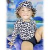 3 Month Infant Baby Girl Long Sleeve 2 Piece Leopard Swimsuit Cheetah Bathing Suit Swimwear Beach Wear with Hat 3-6 Months view 3