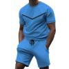 GOKKILRW Mens Sweat Short Sets 2 Piece Summer Outfits Fashion Short Sleeve Workout T-Shirts and Sport Shorts Casual Tracksuit(Sky Blue,X-Large) view 1