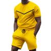 GOKKILRW Mens Sweat Short Sets 2 Piece Summer Outfits Fashion Short Sleeve Workout T-Shirts and Sport Shorts Casual Tracksuit(Yellow,X-Large) view 1