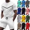 GOKKILRW Mens Sweat Short Sets 2 Piece Summer Outfits Fashion Short Sleeve Workout T-Shirts and Sport Shorts Casual Tracksuit(Black,Medium) view 2
