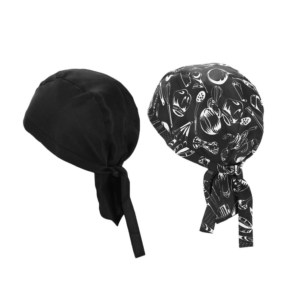 Chef Hat Adjustable Cooking Cap for Men Women - Kitchen Baker Waiter Skull Cap Food Service Turban Beanie - Catering Home Restaurants Coffee Cycling Pirate Cap