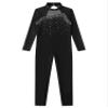 YiZYiF Kids Girls Rhinestone Full Body Long Sleeve Gymnastics Leotard Figure Ice Skating Competition Unitard Jumpsuit Black 12 Years view 3