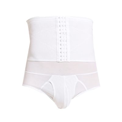 JEsilunmaMY Men's Girdle Waist Trainer Briefs High Waist Tummy Control Body Shaper Slimming Butt Lifter Shapewear Underwear (White-1PC,Large)