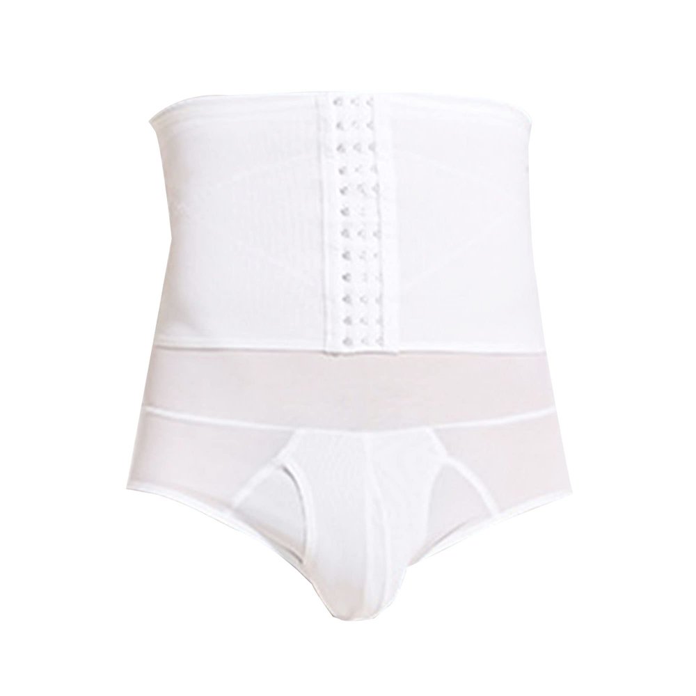 JEsilunmaMY Men's Girdle Waist Trainer Briefs High Waist Tummy Control Body Shaper Slimming Butt Lifter Shapewear Underwear (White-1PC,Large)
