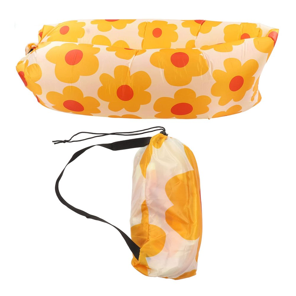Inflatable Couch, Portable Water Proof Couch with Anti Air Leaking Design, Ideal Couch for Backyard Lakeside Beach Traveling Camping Picnics and Music Festivals Camping Compression Sacks(Sunflower)