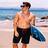 difficort Mens Swim Trunks Quick Dry Bathing Suit 9 inch Inseam Board Shorts with Compression Liner and Zipper Pocket,Black,2X-Large view 2