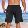 difficort Mens Swim Trunks Quick Dry Bathing Suit 9 inch Inseam Board Shorts with Compression Liner and Zipper Pocket,Black,2X-Large view 4