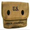 War Equine Militaria U.S Reproduction WWII Shotgun Canvas Ammunition Shell Pouch-Khaki view 1