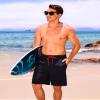 difficort Swim Trunks Men 2 in 1 Swimming Trunks Stretch Beach Board Shorts with Compression Liner Zipper Pocket,Navy,Small view 2