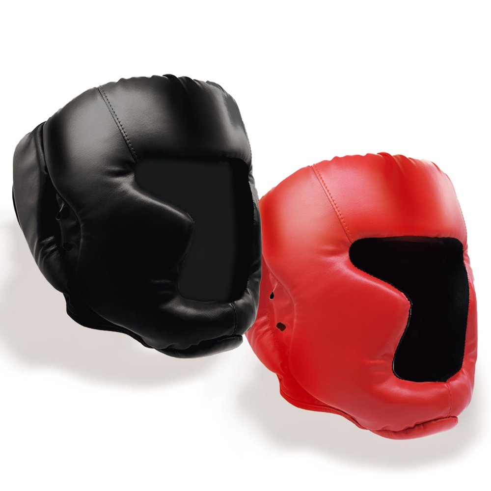2 Pack Boxing Headgear and Protective Equipment for Taekwondo, MMA, Muay Thai - Safety Helmet for Men Women Beginners (Black and Red)