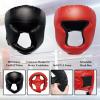 2 Pack Boxing Headgear and Protective Equipment for Taekwondo, MMA, Muay Thai - Safety Helmet for Men Women Beginners (Black and Red) view 4