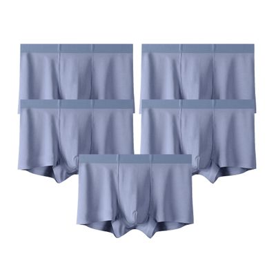 Men'S Trunk Boxer Briefs Seamless Underwear Stretch Low Rise Trunks Breathable Stretch Undepanties, Multipack (Silver-5PC,L)