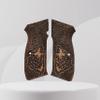 actical Mak Grips CZ 75 B 85 B Grip Black Gun Grips Natural Wood Grip 3D Texture with German Silver Carving Perfect for Your Holster Weapon Speed and Accuracy and Design (Vari 9) view 1