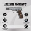 actical Mak Grips CZ 75 B 85 B Grip Black Gun Grips Natural Wood Grip 3D Texture with German Silver Carving Perfect for Your Holster Weapon Speed and Accuracy and Design (Vari 9) view 2