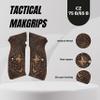 actical Mak Grips CZ 75 B 85 B Grip Black Gun Grips Natural Wood Grip 3D Texture with German Silver Carving Perfect for Your Holster Weapon Speed and Accuracy and Design (Vari 9) view 3