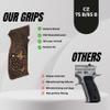 actical Mak Grips CZ 75 B 85 B Grip Black Gun Grips Natural Wood Grip 3D Texture with German Silver Carving Perfect for Your Holster Weapon Speed and Accuracy and Design (Vari 9) view 4