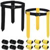 WYZworks 12 Player Adjustable Flag Football Youth/Adult Set, 3 Flags per Belt, Side Release Buckle, 36 Flags, 6 v 6 Set, Black & Yellow view 1