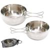 BESPORTBLE 1set Camping Bowl Foldable Handle Stainless Steel Outdoor Cookware for Barbecue Travel and Picnic and Easy to Clean view 1