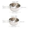 BESPORTBLE 1set Camping Bowl Foldable Handle Stainless Steel Outdoor Cookware for Barbecue Travel and Picnic and Easy to Clean view 2