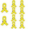 10Pcs Ribbon Pin, Mental Health Awareness Multicolor Ribbon Lapel Pins Brooch (Yellow) view 1