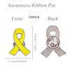 10Pcs Ribbon Pin, Mental Health Awareness Multicolor Ribbon Lapel Pins Brooch (Yellow) view 2