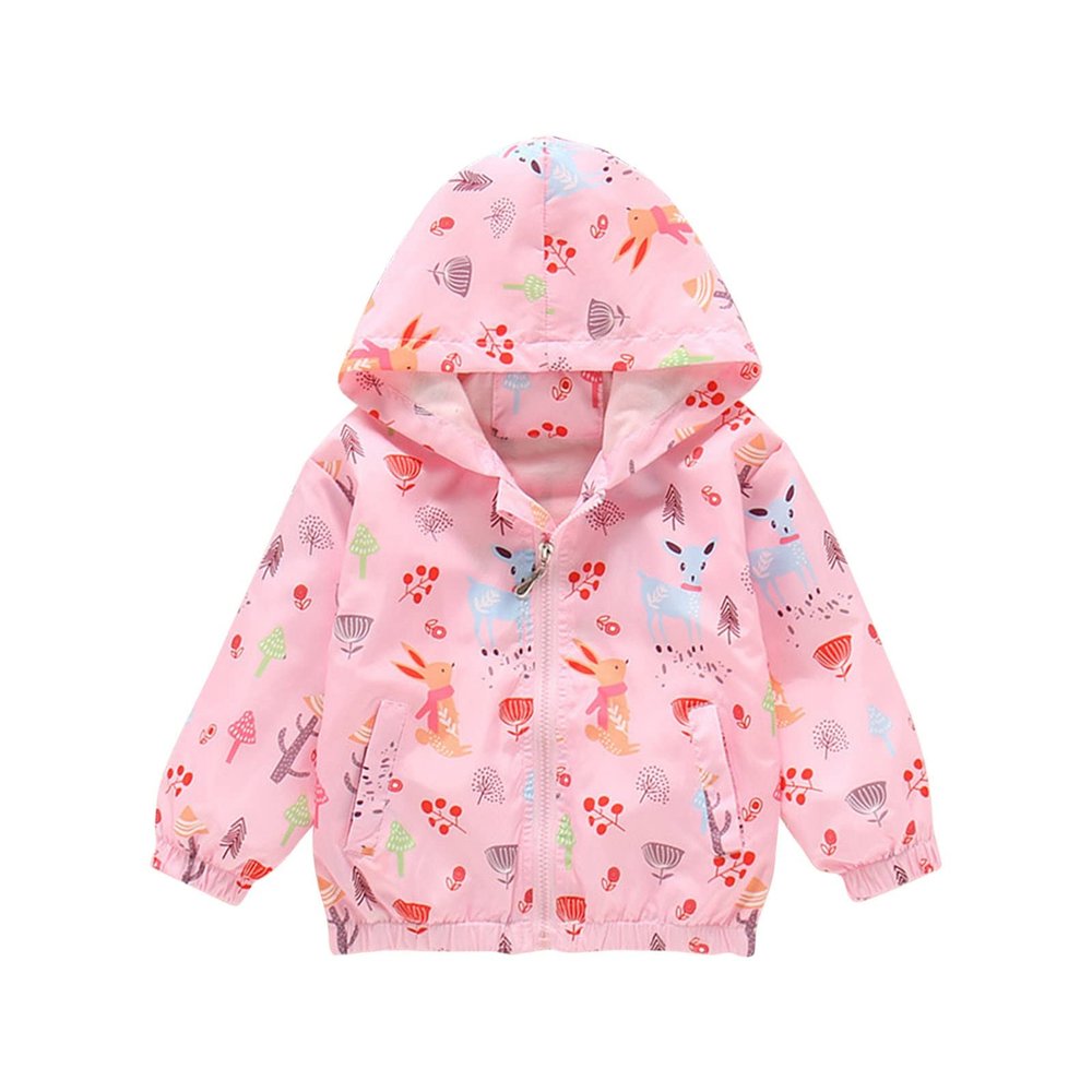 Kids Coat Spring and Fail Jacket Girls Hooded Animal Prints Toddler Outwear Windproof Warm Newborn (PK2, 2-3 Years)