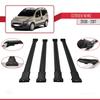 Compatible with Citroen Nemo 3 (225) 2008-2017 Fly Model Car Roof Rack Cross Bar Black Aluminium 4 Bars view 3