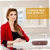 Abaodam Portable Jewelry Storage Box Multi Compartments for Earrings Necklaces and Compact Travel Jewelry Case for Women Dusty view 2