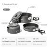 CYGURT Outdoor Camping cookware Set Kettle Fry pan an Aluminum Pot Camping Picnic Portable Pot Set view 2