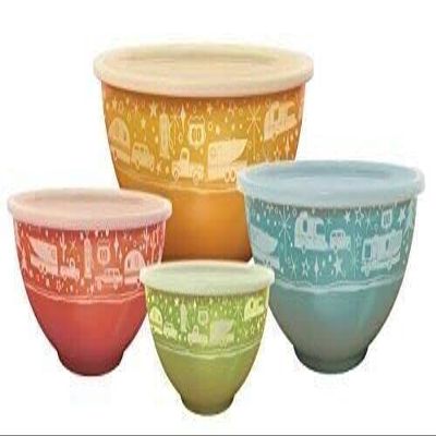 KRUZZO Replacement for Camp Casual CC-006 Multicolor Nesting Bowl with Lids Set of 4