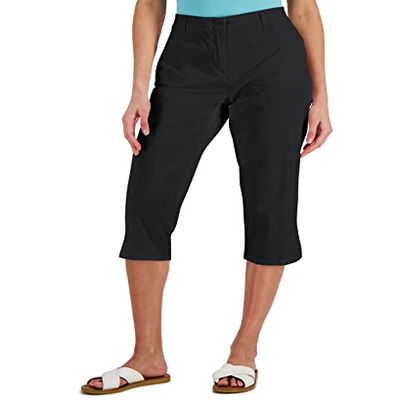 Karen S Women's Petite Comfort-Waist Capri Pants Black Deep 6P