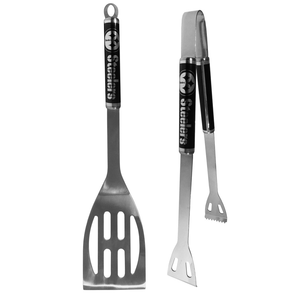 Siskiyou Sports NFL Pittsburgh Steelers 2 pc Black BBQ Set, One Size, Black