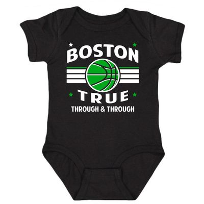 Xtreme Apparrel Boston Retro Team Kid's Bodysuit for Basketball Fans (Black, 6M)